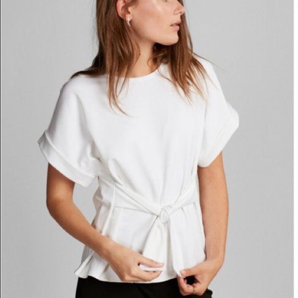 Express White Tie-Waist Oversized Top Size XS